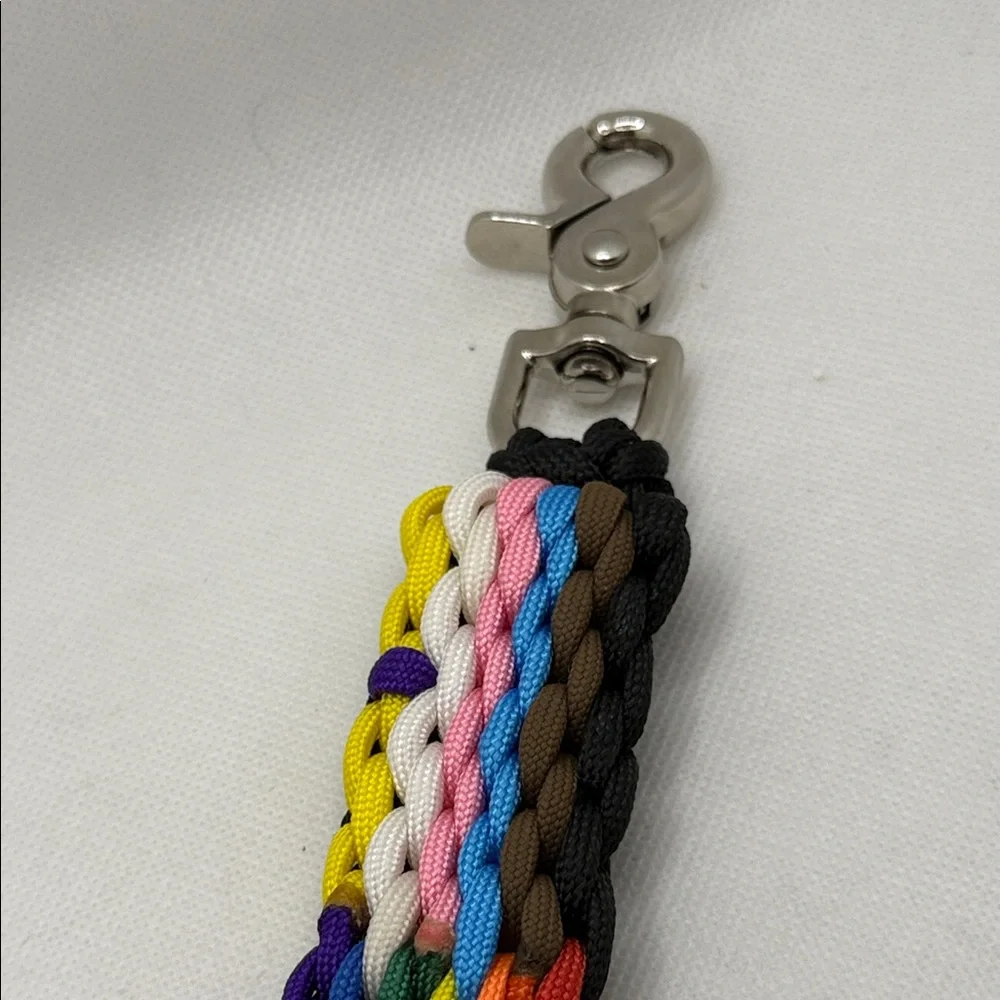 Handmade Progress Flag Style Paracord Keychain with Trigger Clip